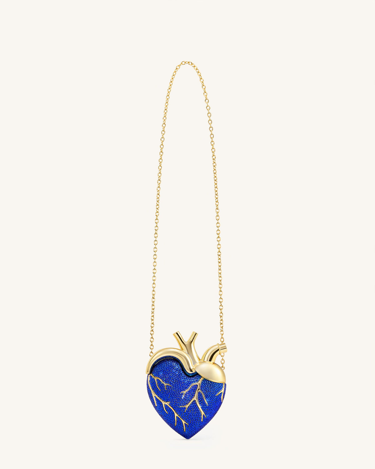 Maren Artificial Crystal Heart Shaped Bag - Cobalt Blue | JW PEI