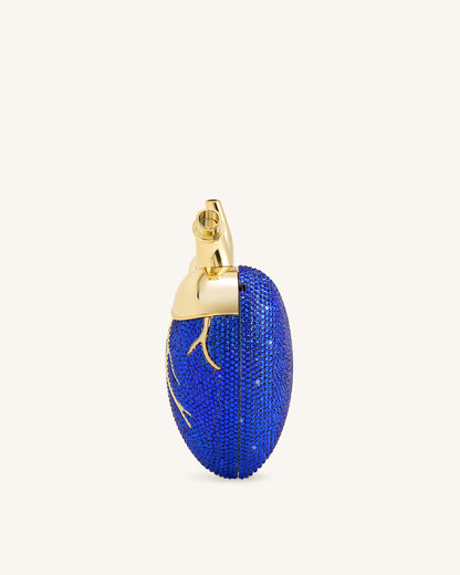 Maren Artificial Crystal Heart Shaped Bag - Cobalt Blue | JW PEI