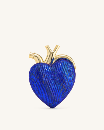 Maren Artificial Crystal Heart Shaped Bag - Cobalt Blue | JW PEI