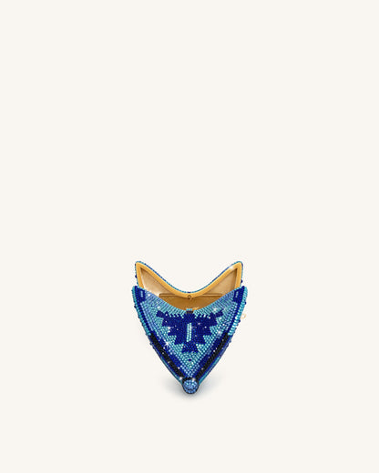 Paisley Crystal Butterfly Clutch - Blue | JW PEI