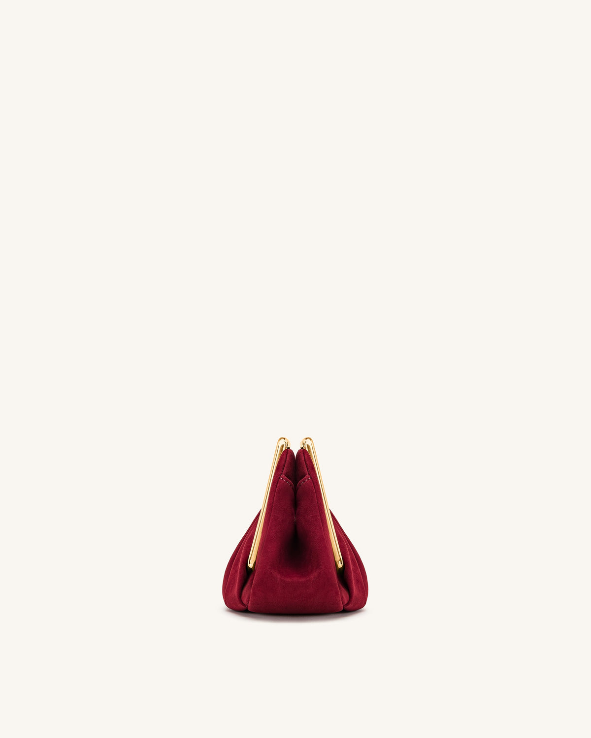 Lila Faux Suede Metal Frame Clutch - Red | JW PEI