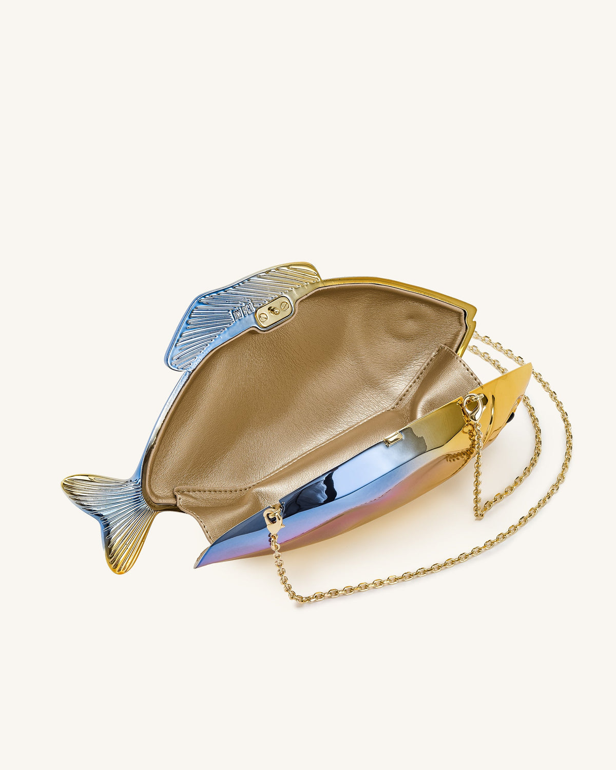 Fish Shaped Clutch - Gold/Blue | JW PEI