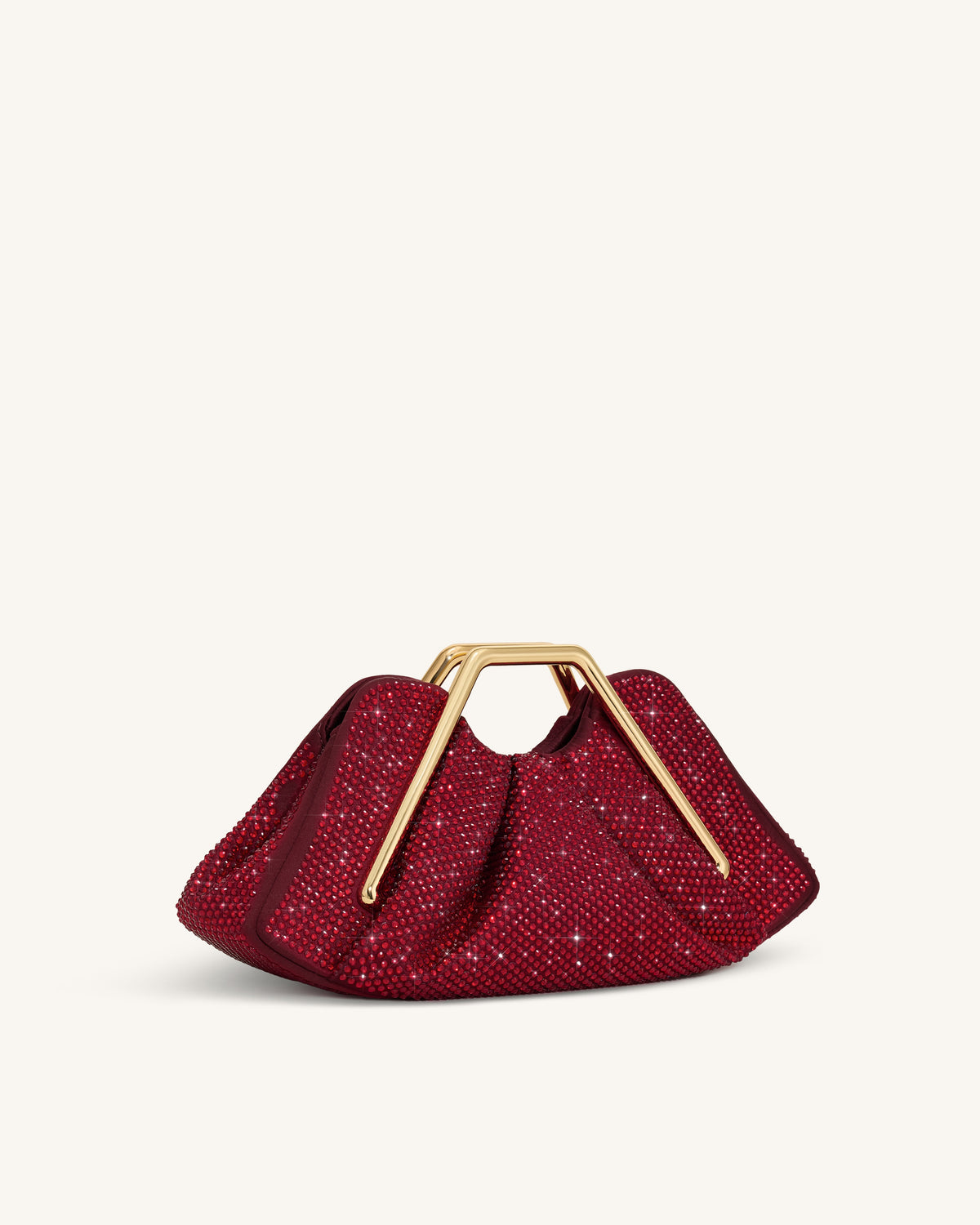 Lila Artificial Crystal Metal Frame Clutch - Red | JW PEI