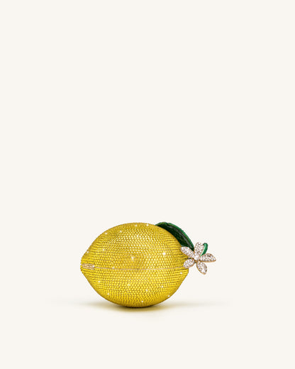 Lemon-Inspired Rhinestone Clutch - Yellow | JW PEI