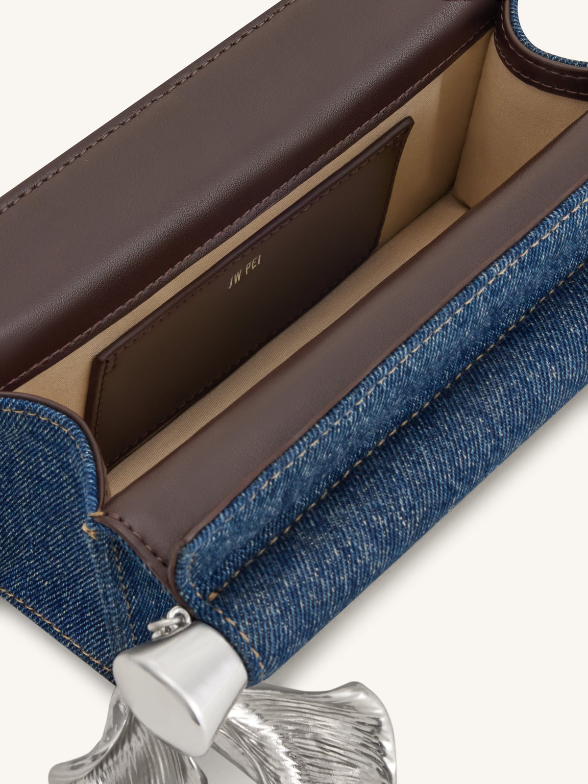 Holly Metal Pendant Embellished Clutch - Blue Denim | JW PEI