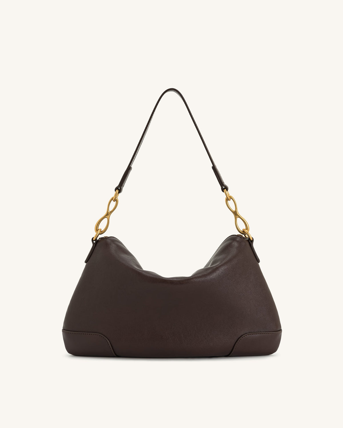 Jayla Metal Pendant Embellished Shoulder Bag - Dark Brown | JW PEI