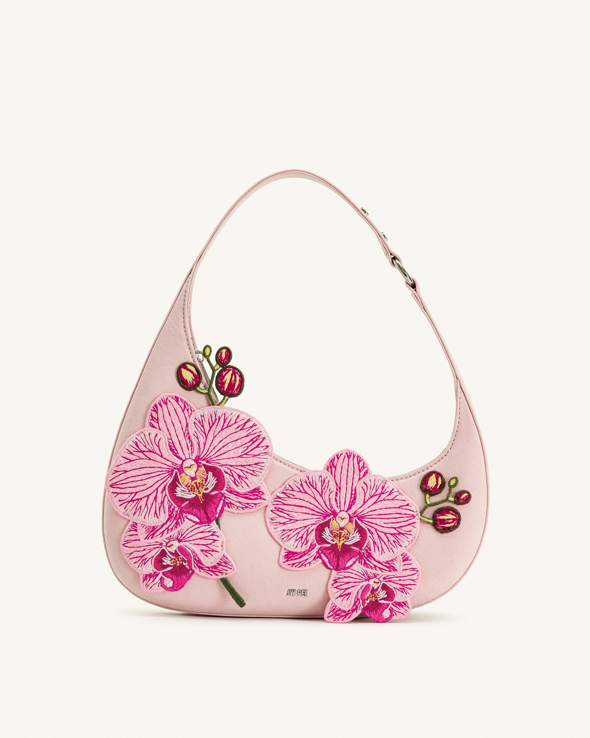 Harlee Orchid Embroidered Shoulder Bag - Pink | JW PEI