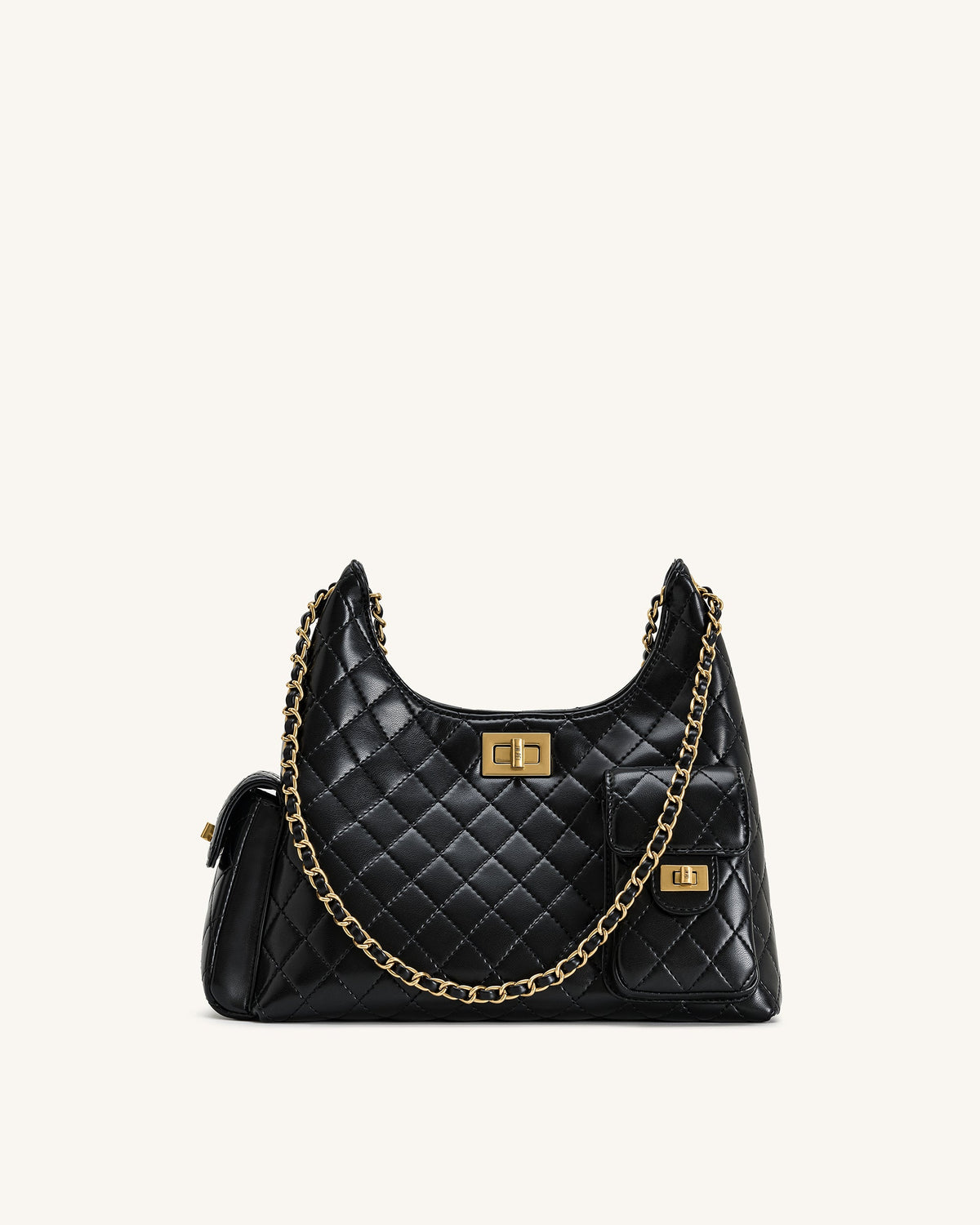 Vivian Quilted Chain Shoulder Bag - Black | JW PEI