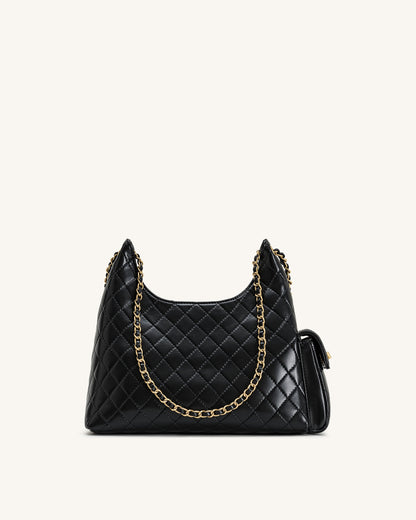 Vivian Quilted Chain Shoulder Bag - Black | JW PEI