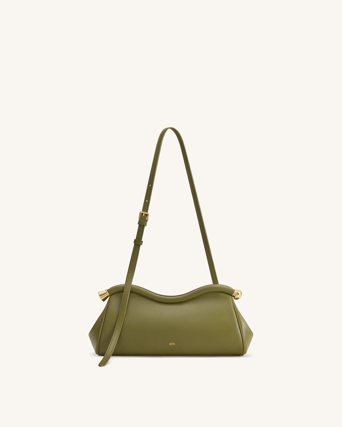 Naomi Curved Shoulder Bag - Olive Green | JW PEI