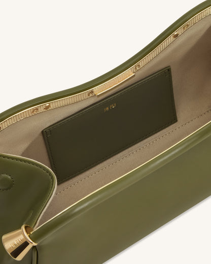 Naomi Curved Shoulder Bag - Olive Green | JW PEI