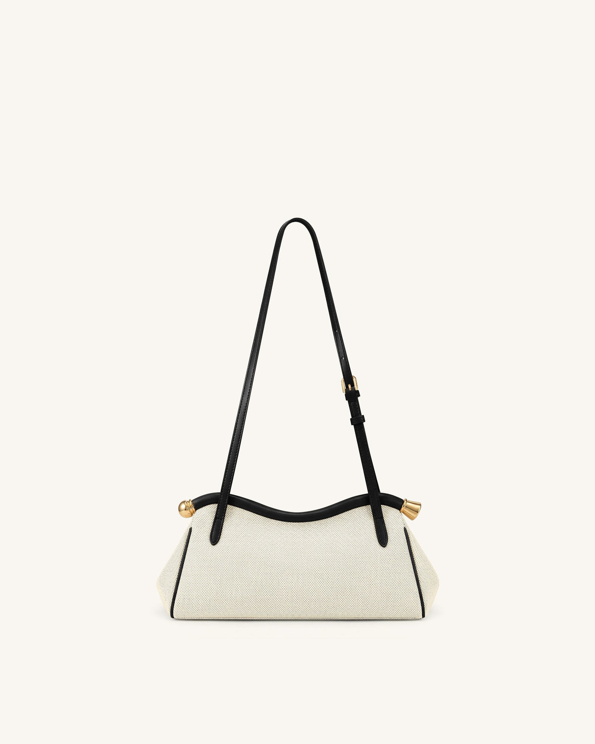 Naomi Curved Shoulder Bag - Black Canvas | JW PEI