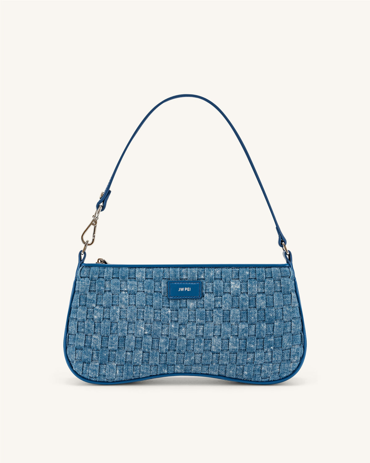Eva Shoulder Handbag - Blue Denim Weave | JW PEI