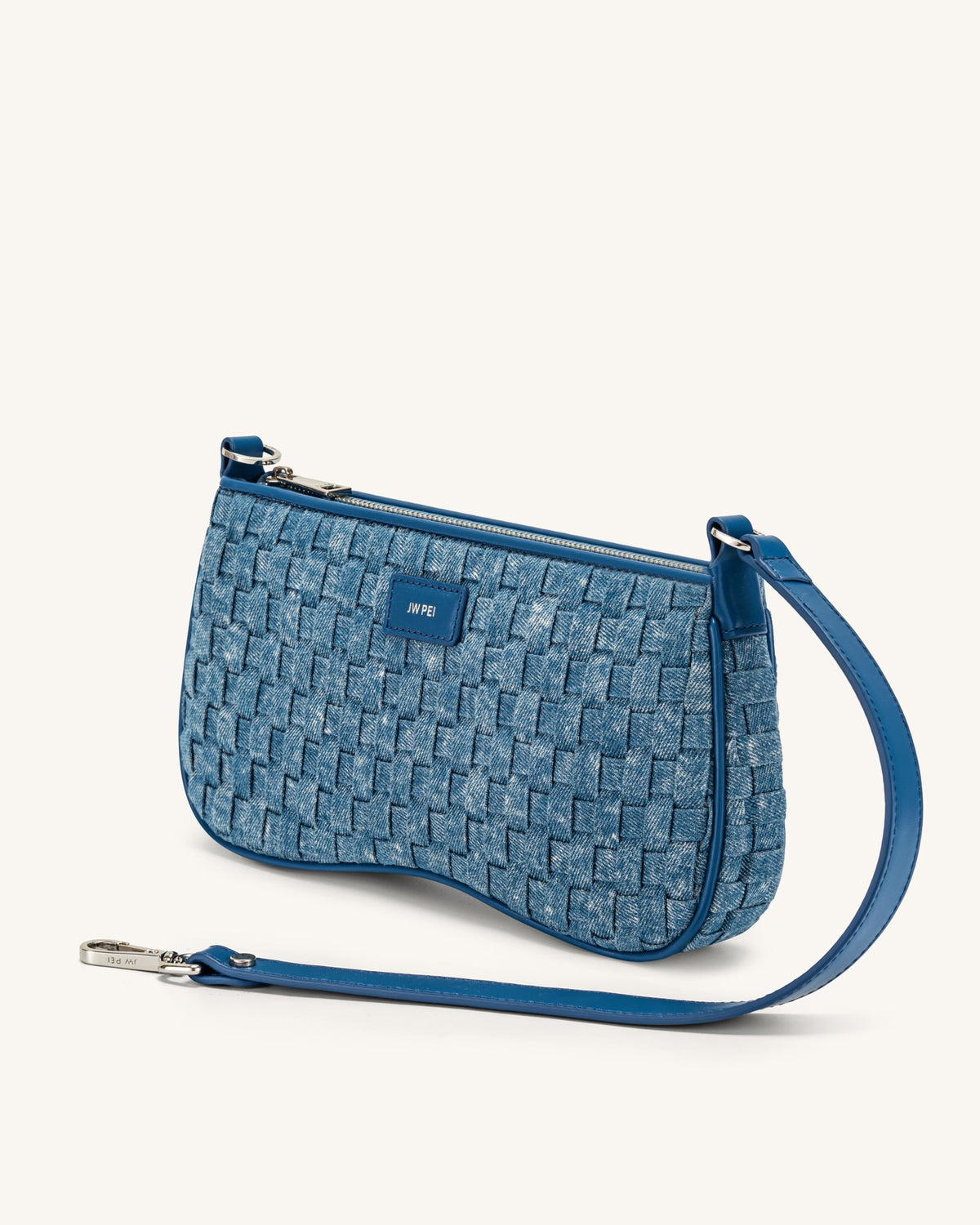 Eva Shoulder Handbag - Blue Denim Weave | JW PEI