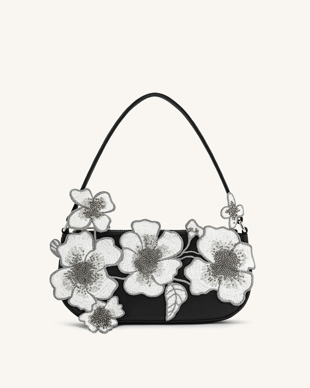 Leona Bead Embellished Shoulder Bag - Black | JW PEI