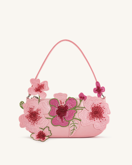 Leona Bead Embellished Shoulder Bag - Pink | JW PEI