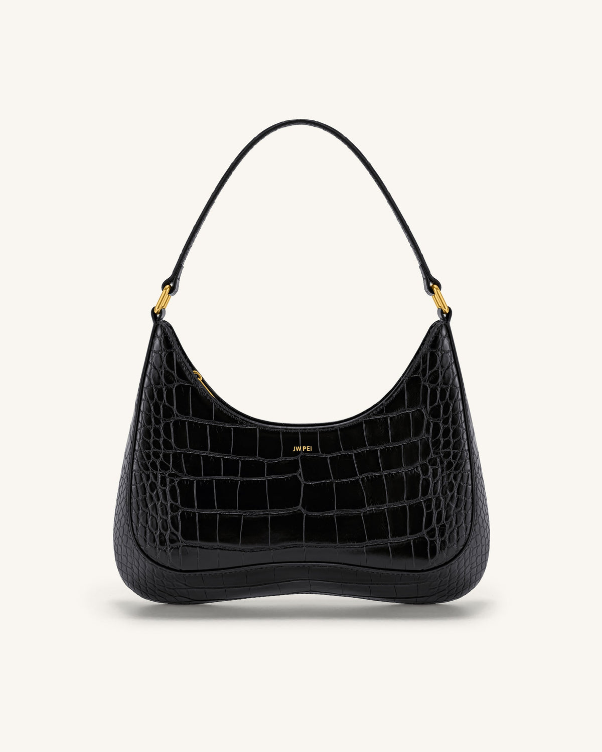 Ruby Shoulder Bag - Black Croc | JW PEI