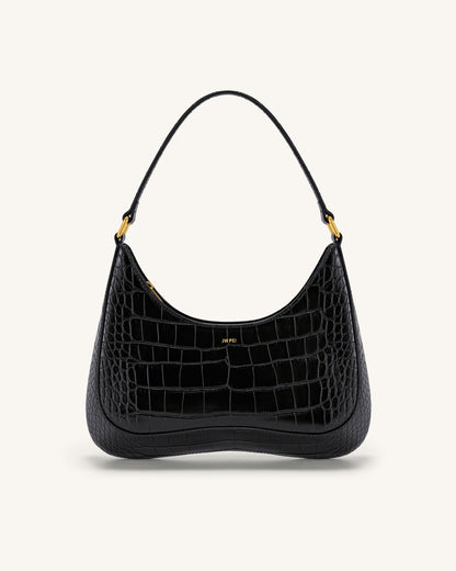 Ruby Shoulder Bag - Black Croc | JW PEI