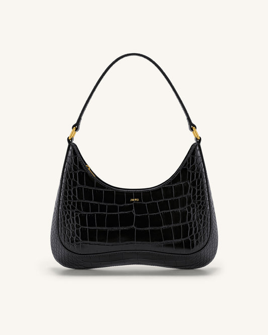 Ruby Shoulder Bag - Black Croc | JW PEI