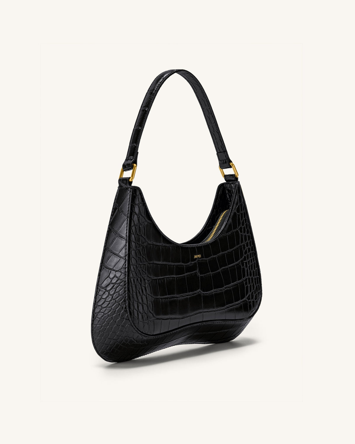 Ruby Shoulder Bag - Black Croc | JW PEI