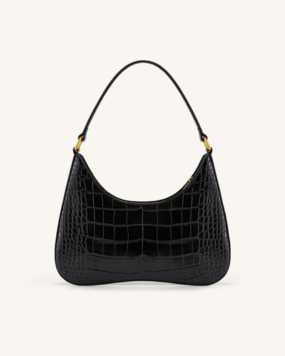 Ruby Shoulder Bag - Black Croc | JW PEI