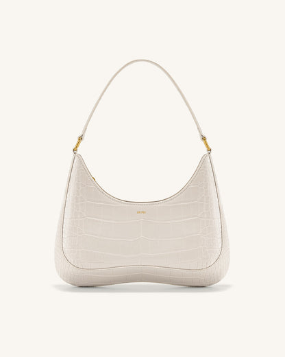 Ruby Shoulder Bag - White Croc | JW PEI