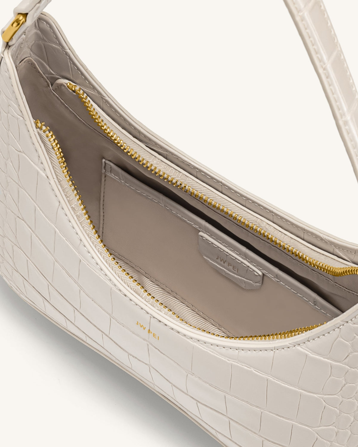 Ruby Shoulder Bag - White Croc | JW PEI