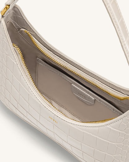 Ruby Shoulder Bag - White Croc | JW PEI