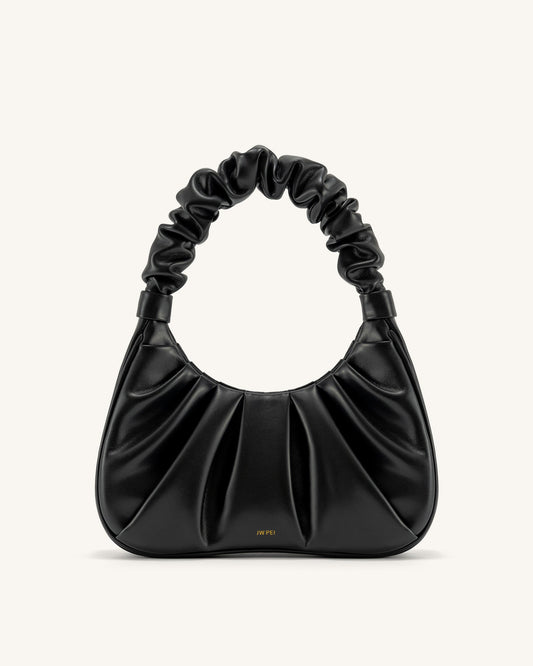 Gabbi Ruched Hobo Handbag - Black | JW PEI