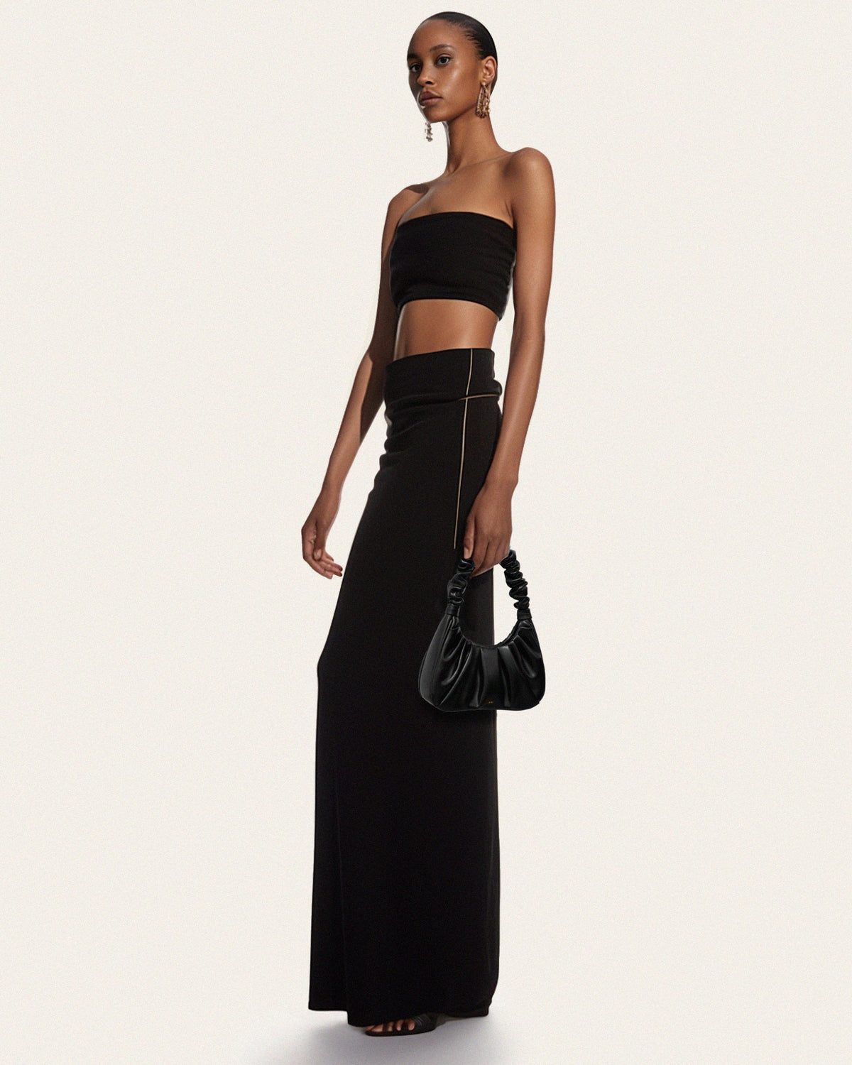 Gabbi Ruched Hobo Handbag - Black | JW PEI
