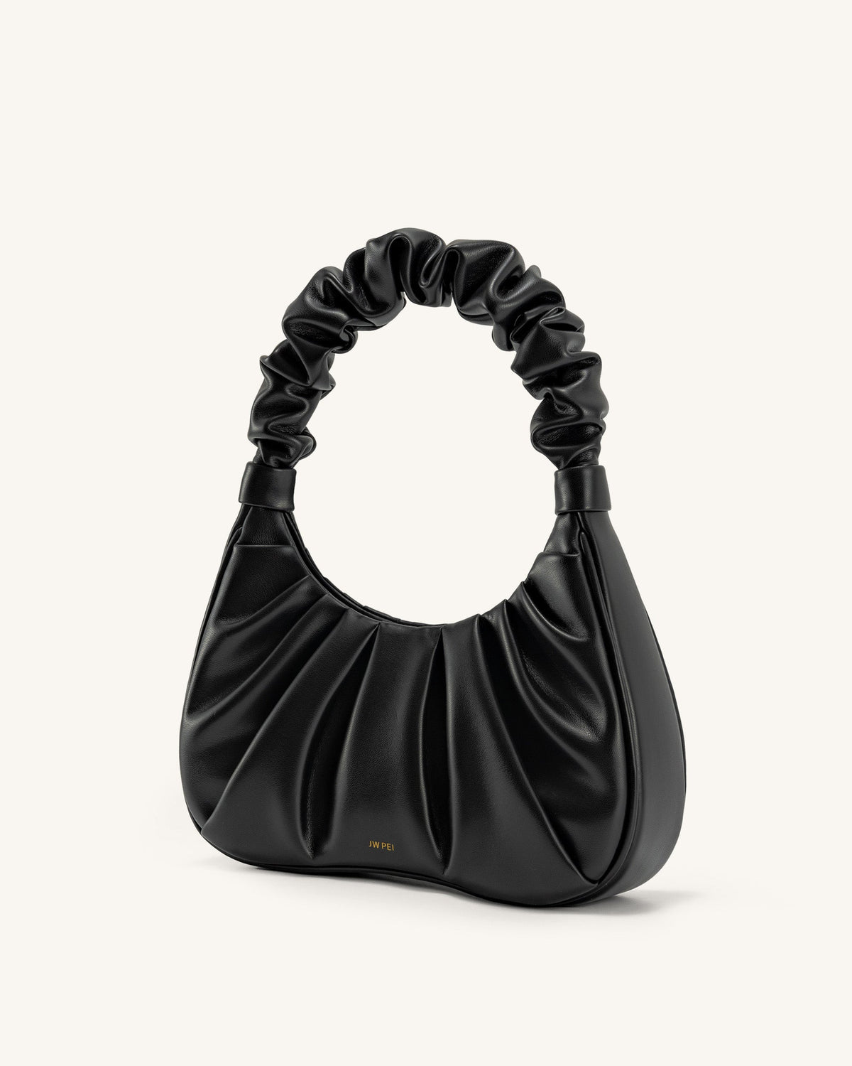 Gabbi Ruched Hobo Handbag - Black | JW PEI