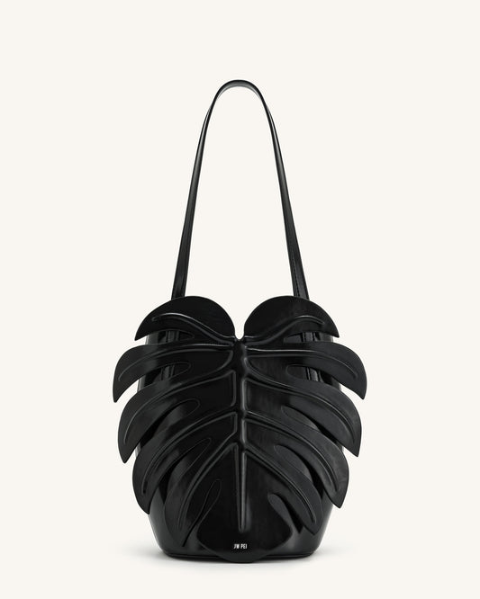 Cecelia Leaf Shape Shoulder Bag - Black | JW PEI