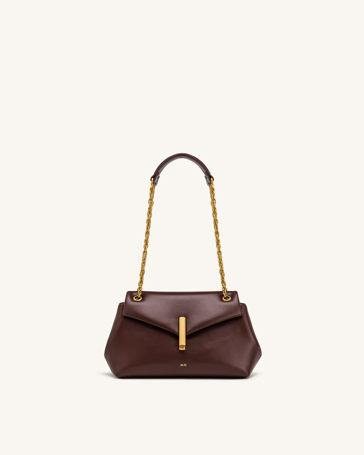Valerie Chain Flap Shoulder Bag - Dark Brown | JW PEI