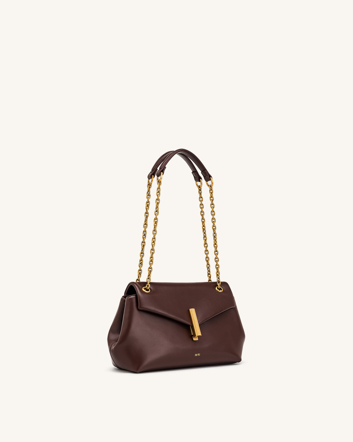 Valerie Chain Flap Shoulder Bag - Dark Brown | JW PEI