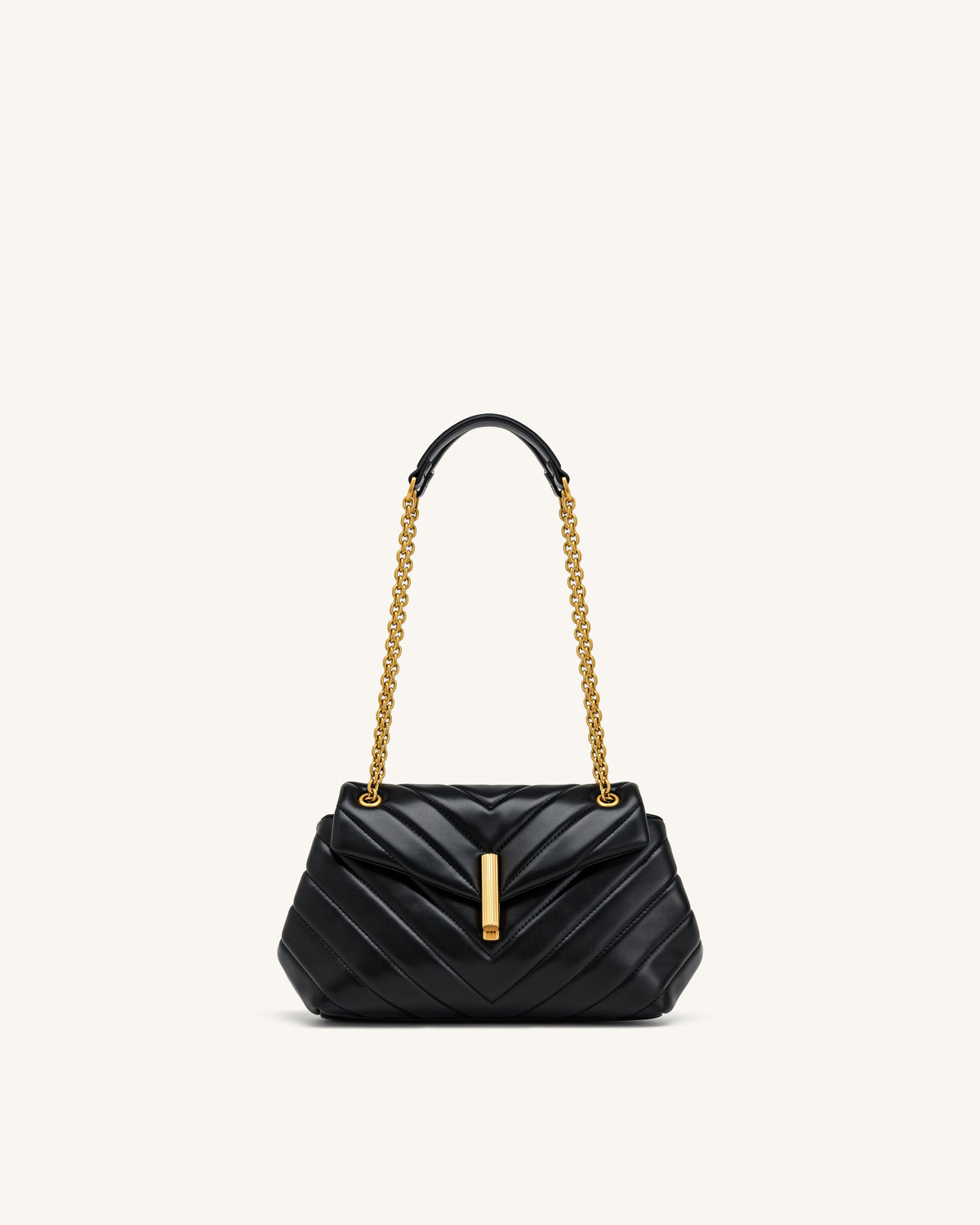 Valerie Quilted Chain Flap Shoulder Bag - Black | JW PEI