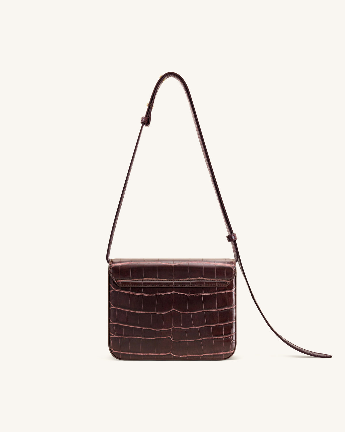 Evania Lock Shoulder Bag - Burgundy Croc | JW PEI