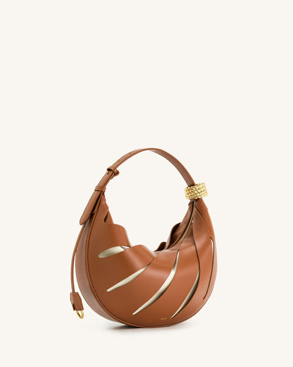 Jana Hollow Out Shoulder Bag - Brown | JW PEI