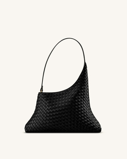 Lyra Woven Shoulder Bag - Black | JW PEI