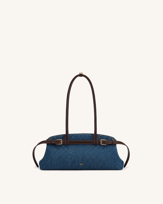 Arden Belt Detail East-West Shoulder Bag - Blue Denim | JW PEI
