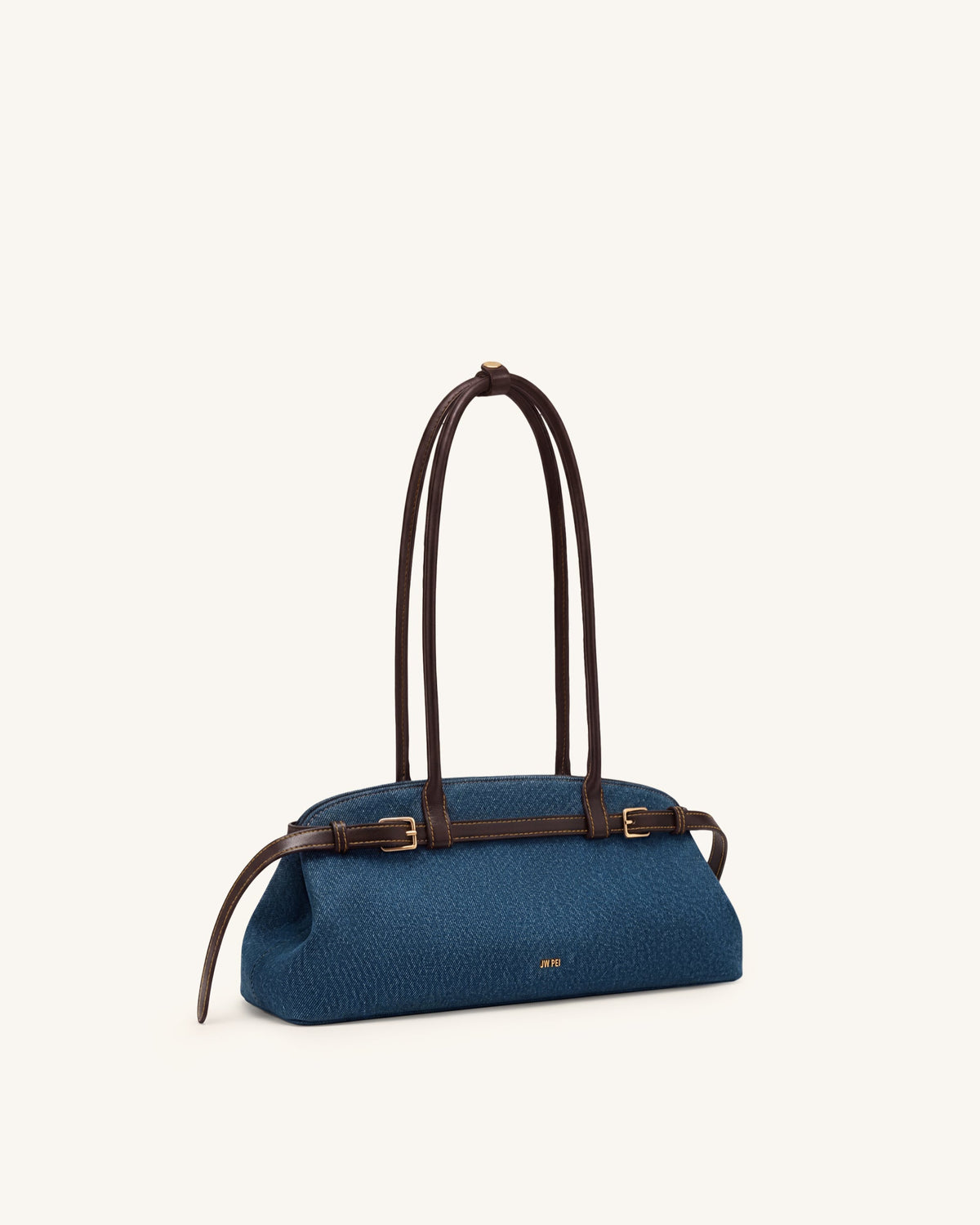 Arden Belt Detail East-West Shoulder Bag - Blue Denim | JW PEI