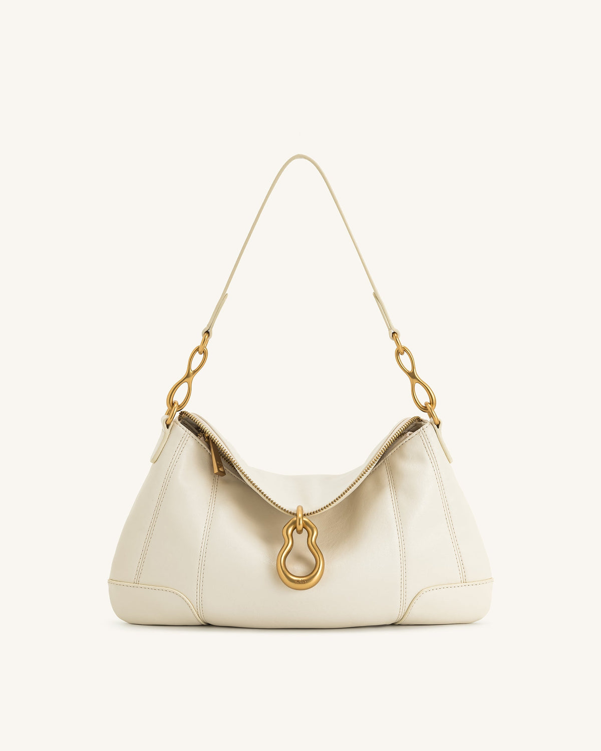 Jayla Metal Pendant Embellished Shoulder Bag - White | JW PEI