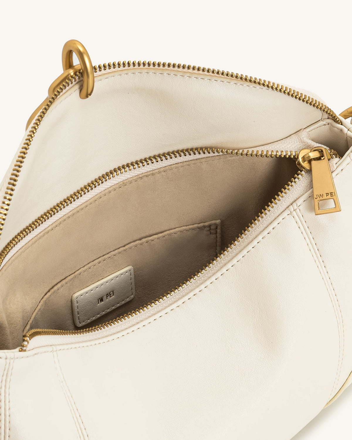Jayla Metal Pendant Embellished Shoulder Bag - White | JW PEI