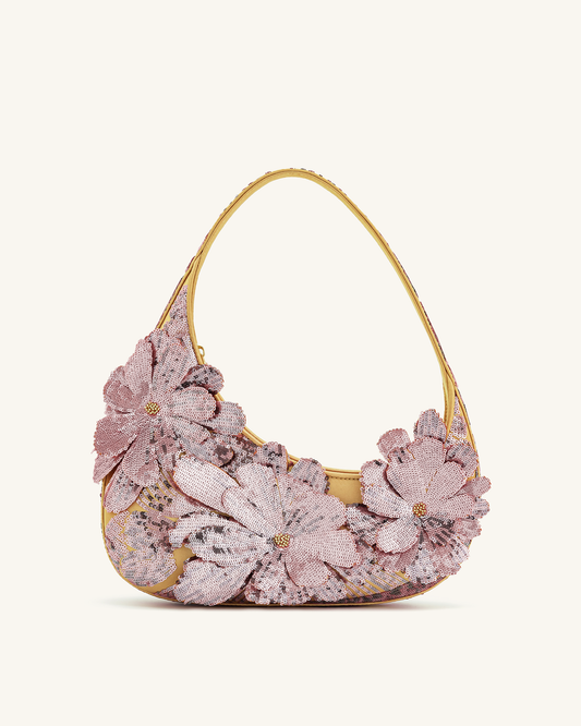 Harlee Sequin Shoulder Bag - Pink | JW PEI