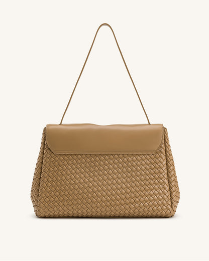 Hilary Woven Shoulder Bag - Camel | JW PEI