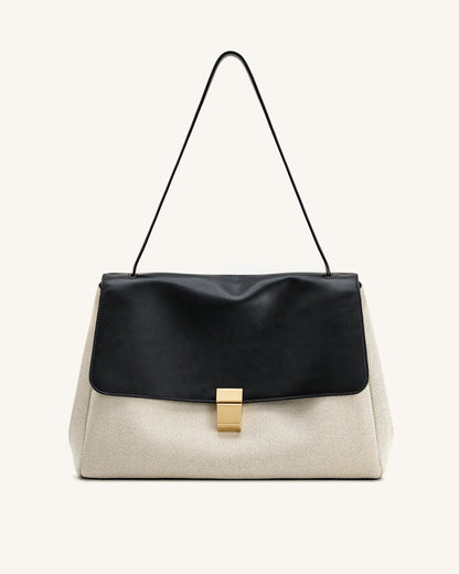 Hilary Shoulder Bag - Black Canvas | JW PEI