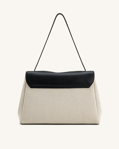 Hilary Shoulder Bag - Black Canvas | JW PEI