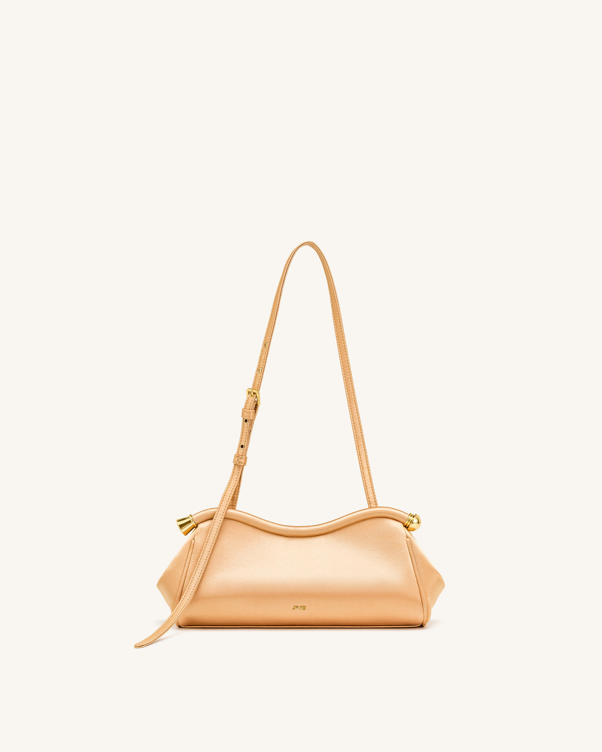 Naomi Satin Curved Shoulder Bag - Champagne Gold | JW PEI