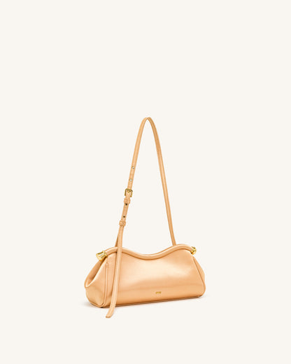 Naomi Satin Curved Shoulder Bag - Champagne Gold | JW PEI