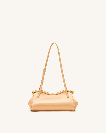 Naomi Satin Curved Shoulder Bag - Champagne Gold | JW PEI