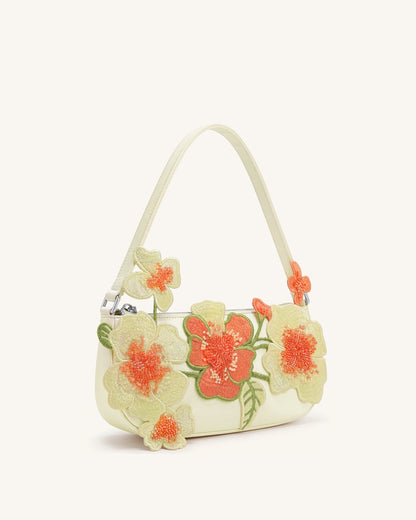 Leona Bead Embellished Shoulder Bag - Off White | JW PEI